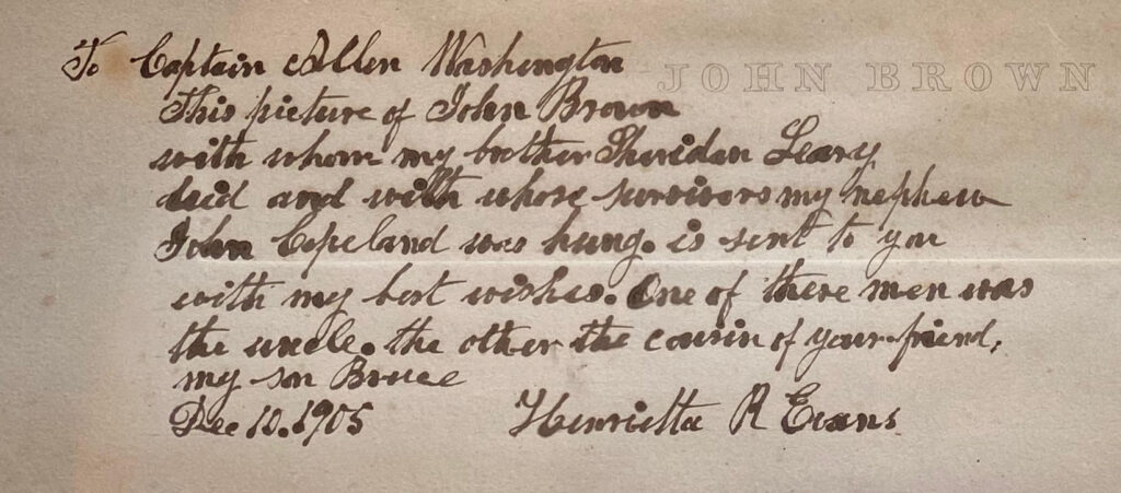 Henrietta Evans Inscription