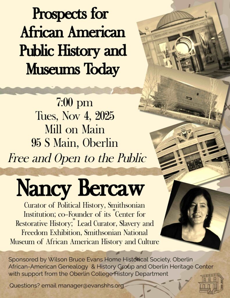 flyer for Nancy Bercaw's talk on Nov. 4, 2025